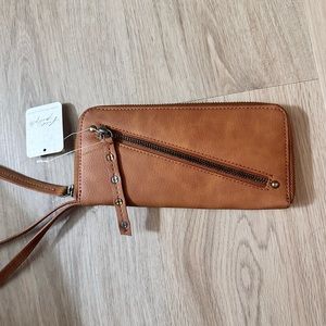 Free people brown leather wallet